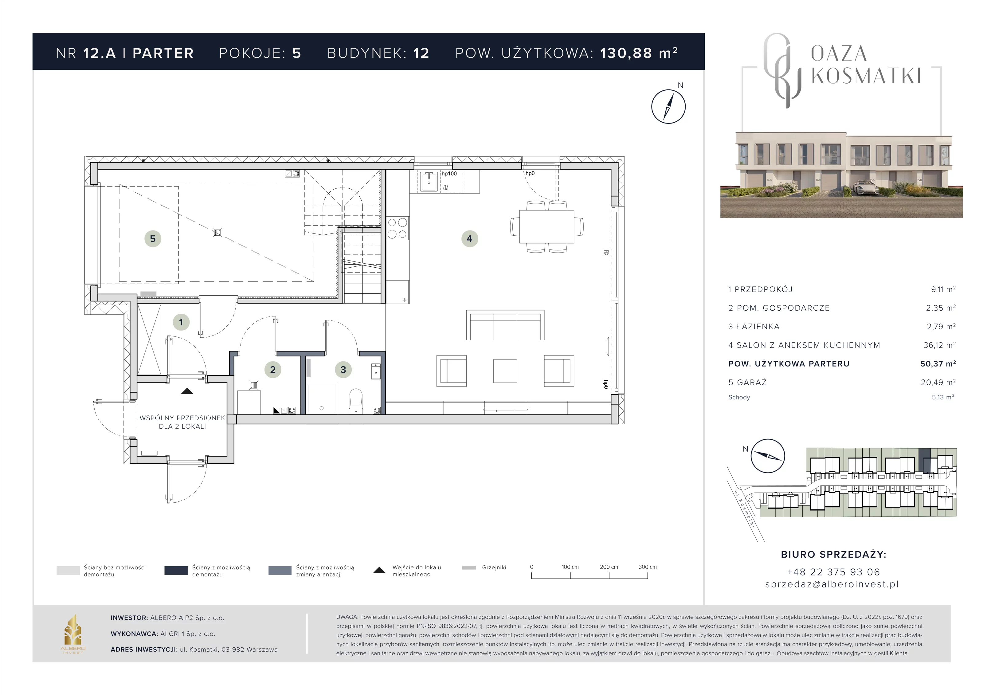 Dom 130,88 m², oferta nr 12.A, Oaza Kosmatki, Warszawa, Wawer, Gocław, ul. Kosmatki 32/34